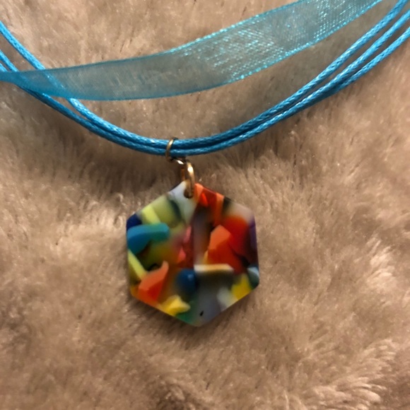 Aqua/Multicolor Necklace Set - Picture 3 of 3